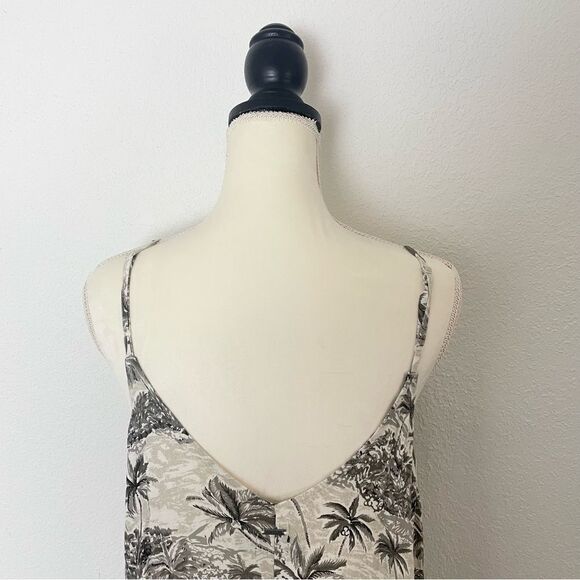 Volcom Gray & White Tropical Palm Tree Vacay Me Sleeveless Mini Dress XL NEW - Picture 13 of 13